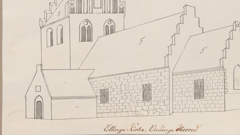 Illustration af Ellinge Kirke
