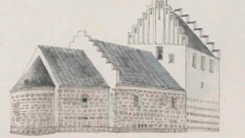 Skitse af Flødstrup Kirke