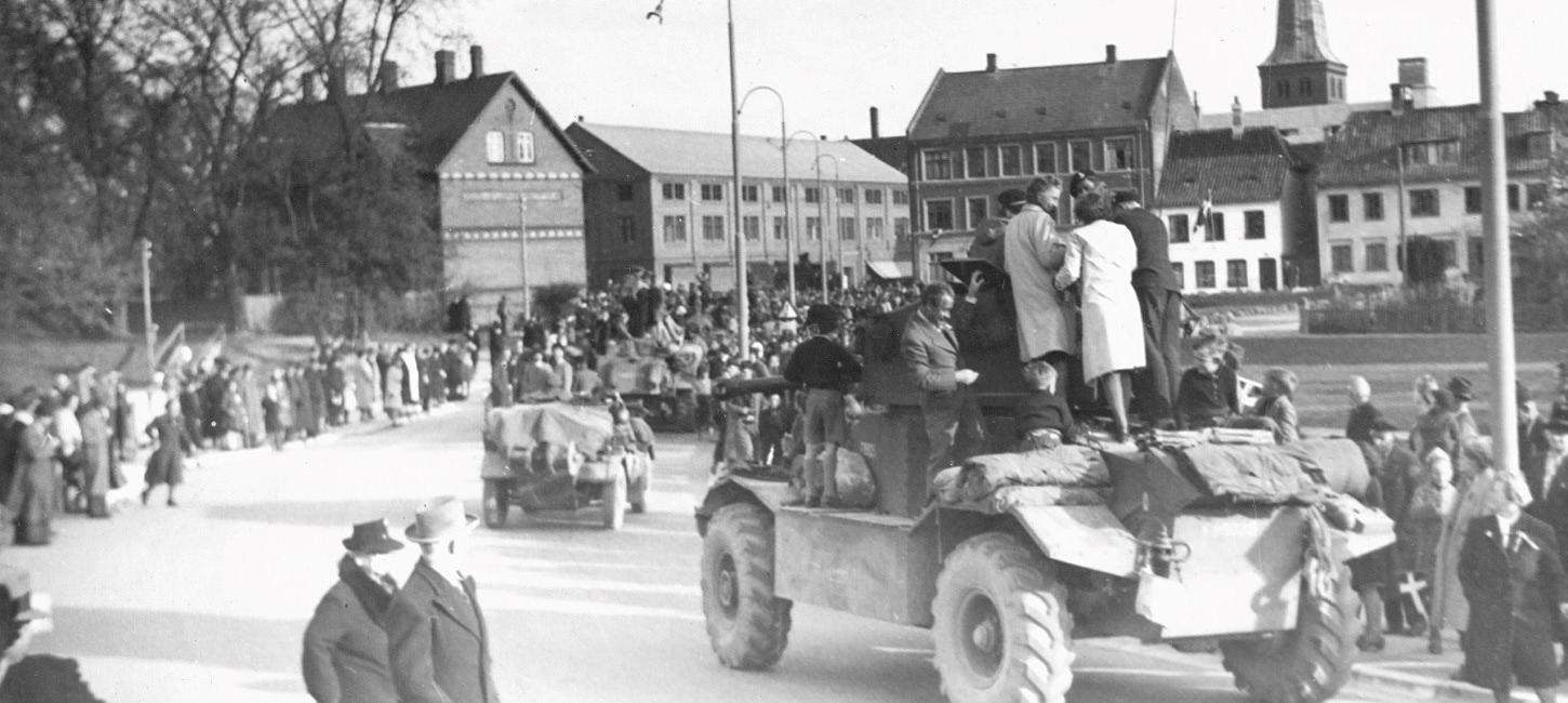 Befrielsen - englænderne kommer 8. maj 1945 på Ravelinsvej i Nyborg