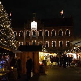 Nyborg Fyn Danmark Jul i den gamle Kongeby boder
