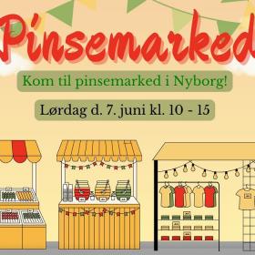 Oplev det hyggelige Pinsemarked på Nyborg Torv med boder, musik og leg