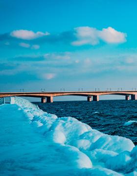 Nyborg Fyn Danmark Vinter Storebæltsbroen