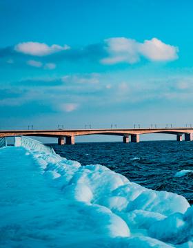 Nyborg Fyn Danmark Vinter Storebæltsbroen