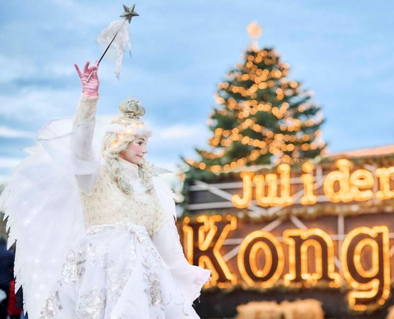 Englen spreder elegant julemagi over julemarkedet på Nyborg Torv